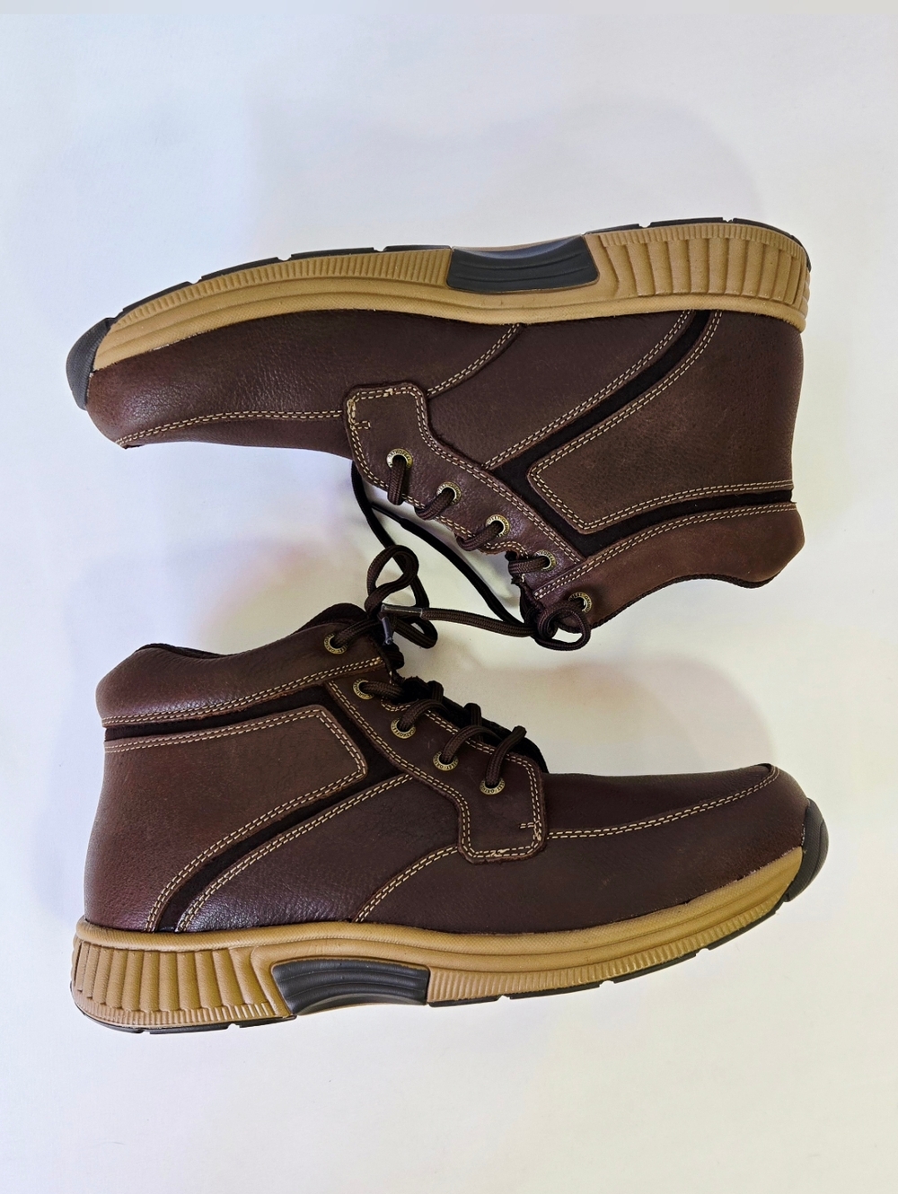Orthofeet Brown Leather Comfort Boots Men’s 10 Casual Walking Shoes